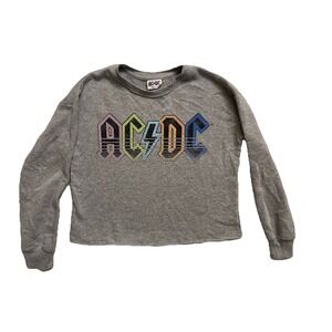 AC/DC Colored Logo Long Sleeve Print Crop Sweatshirt Girls Size 10/12‎